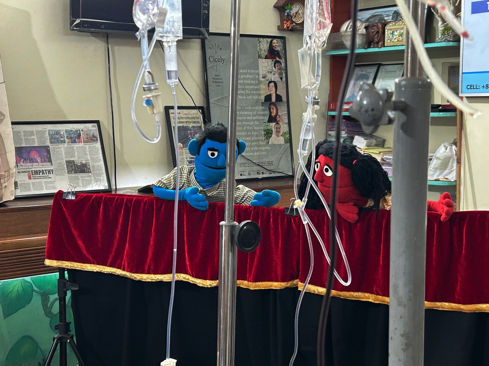 হাসপাতারে শিশুদের সাথে পাপেট্রি